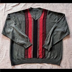 Cellinni Collezione Mens Sweater‎ Knit Gray Wool Blend  Size 4XLarge